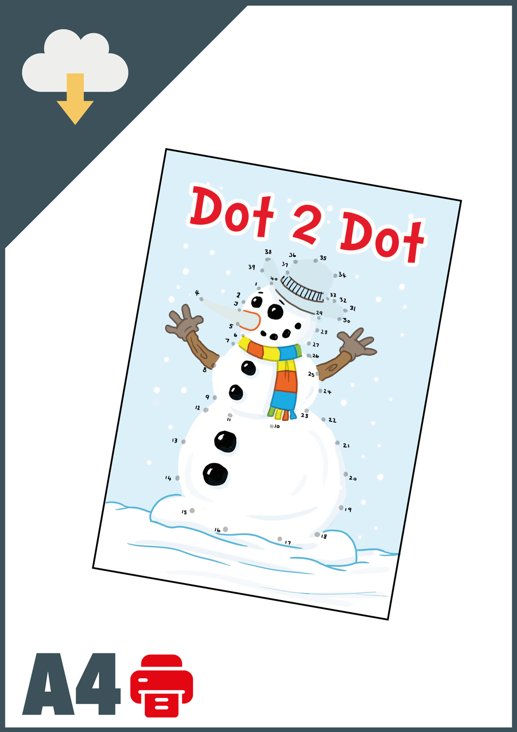 Christmas Dot2Dot A4 (Instant Email Delivery)