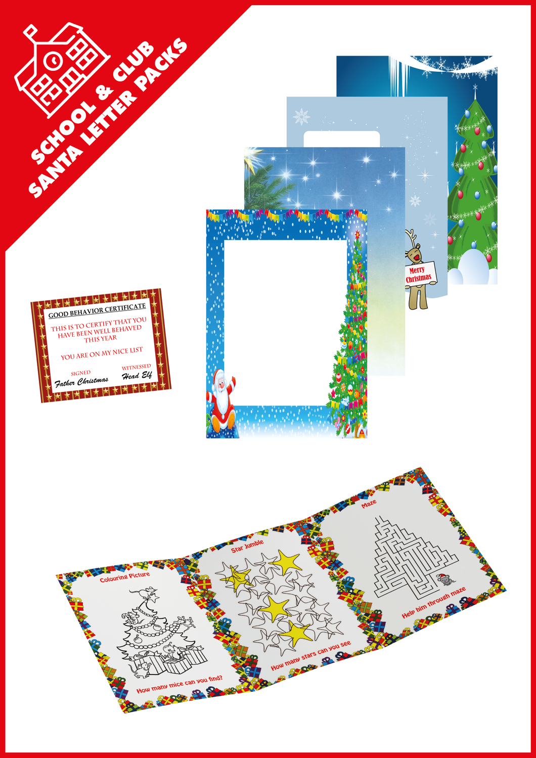 Santa Letter Writing Activity Packs for Schools & Clubs
