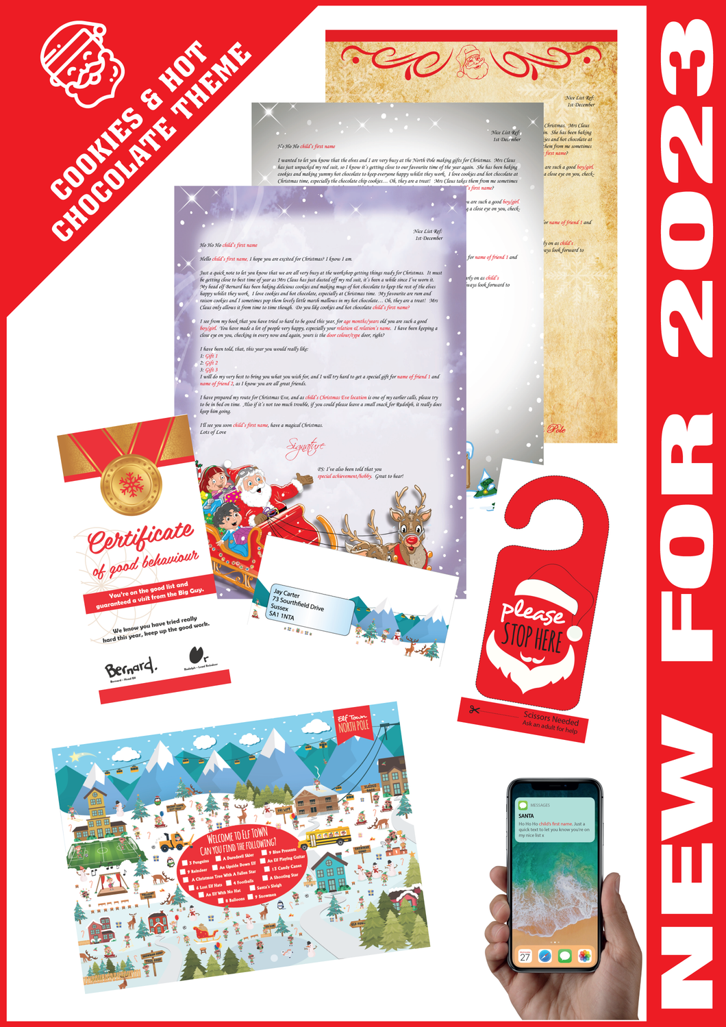 Personalised Santa Letter and Extras - Cookies and Hot Chocolate Theme