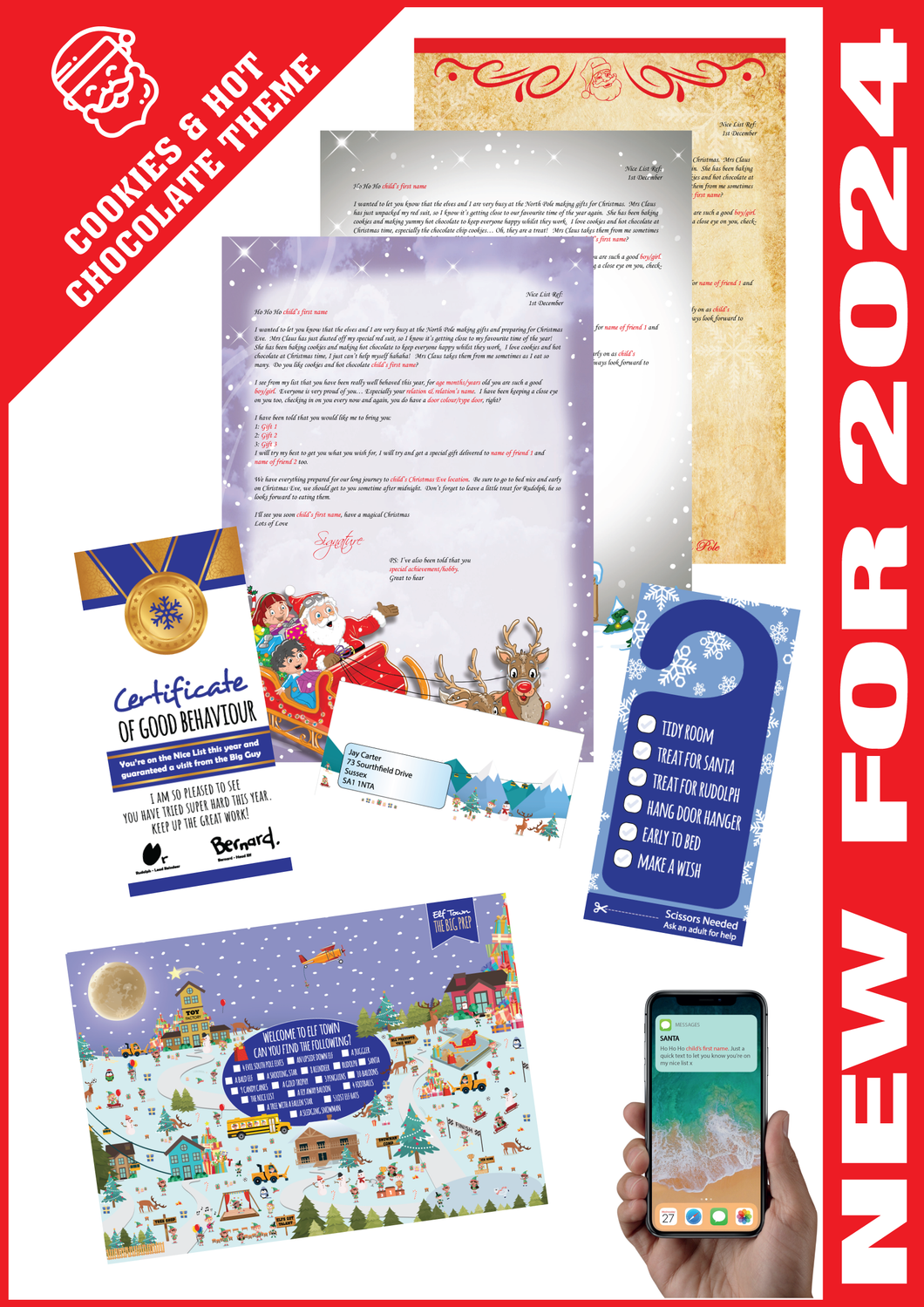 Personalised Santa Letter and Extras - Cookies and Hot Chocolate Theme