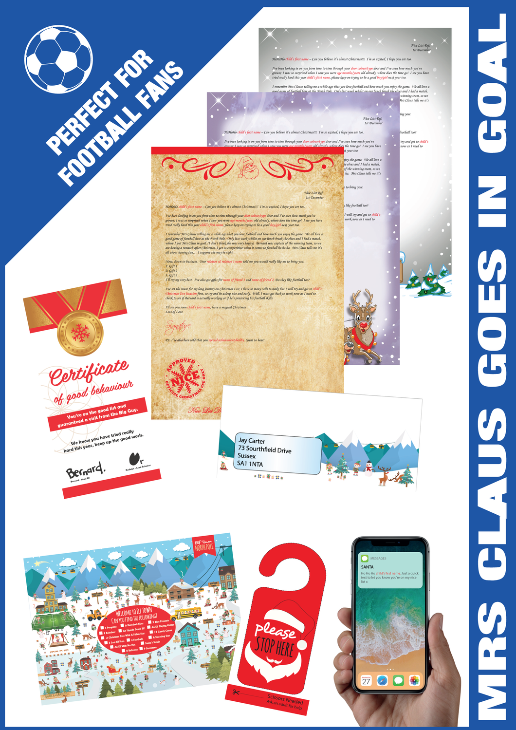 Personalised Santa Letter and Extras - Ideal for Football Fans