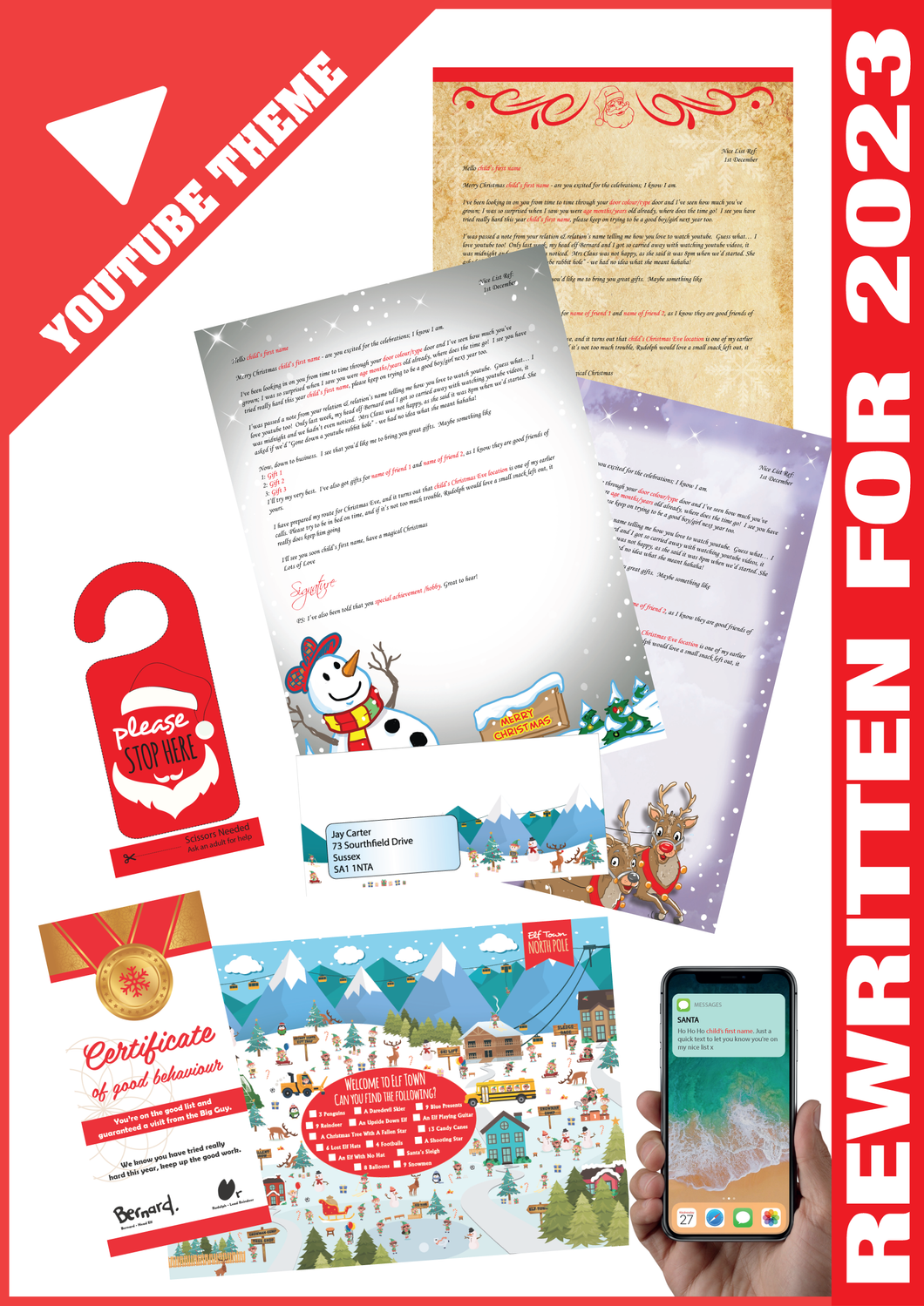 Personalised Santa Letter and Extras - Youtube Themed