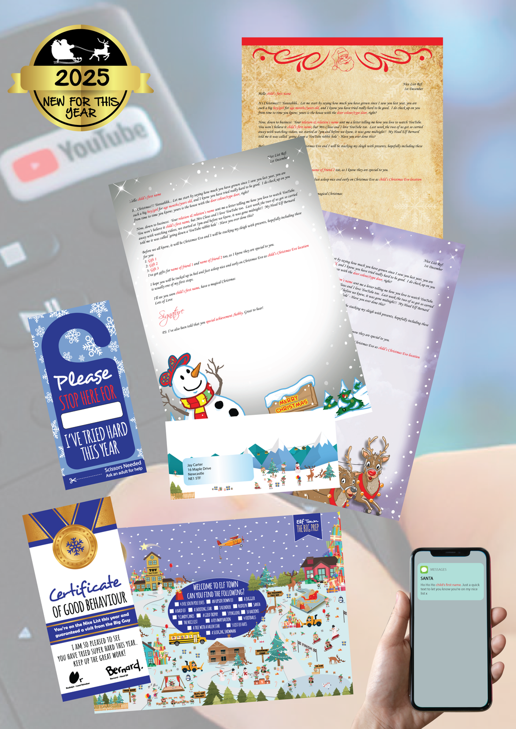 Personalised Santa Letter and Extras - Youtube Themed