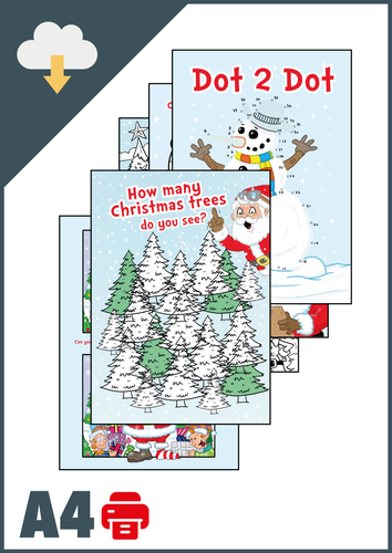 Christmas Activity Pack A4 (Instant Email Delivery)