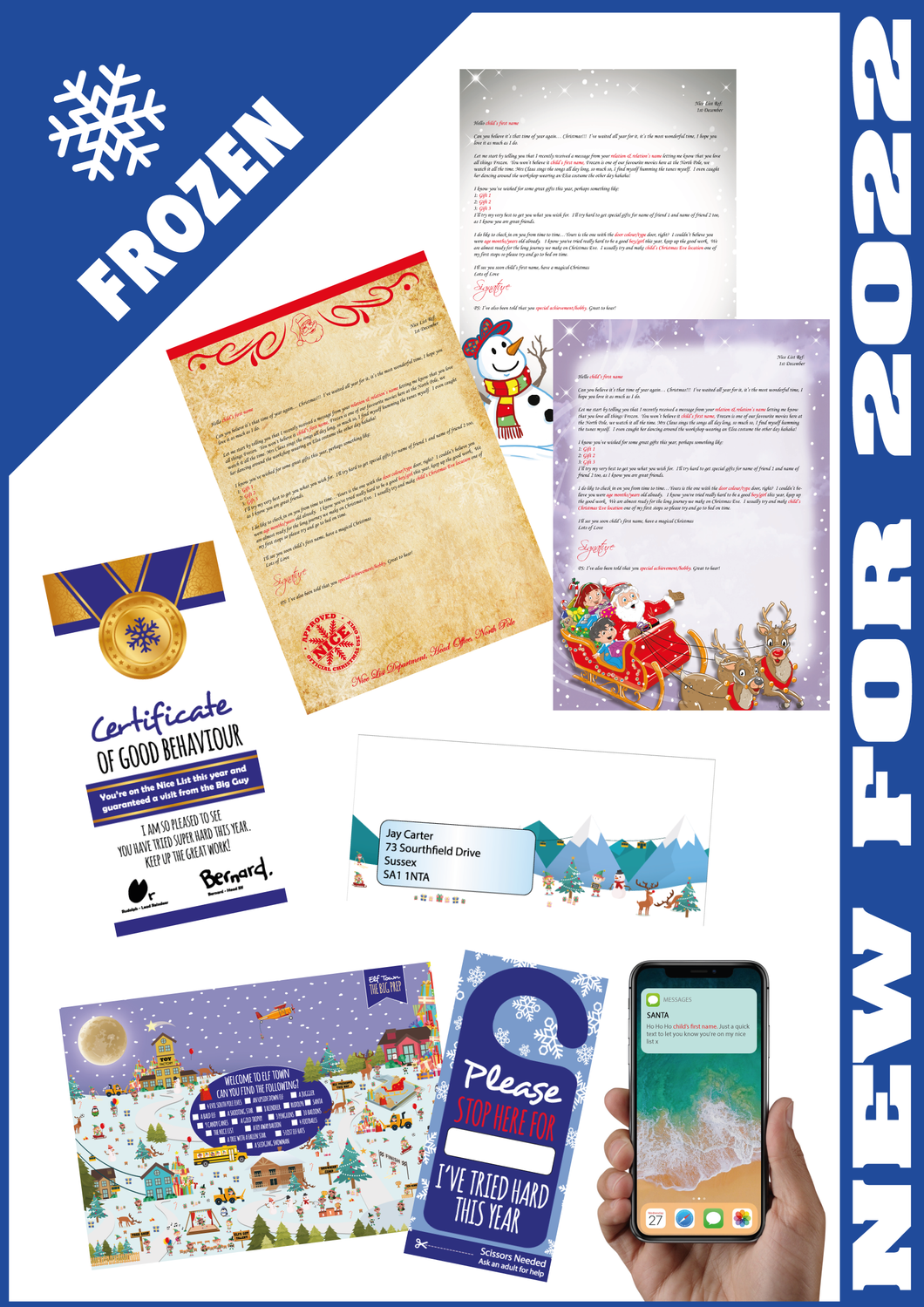 Personalised Santa Letter and Extras - Santa Loves Frozen