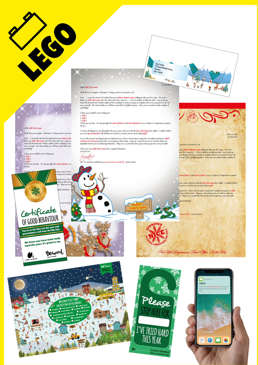 Personalised Santa Letter and Extras - Santa Loves Lego