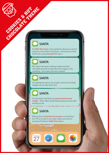ersonalised Santa Text Messages (SMS) - Cookies & Hot Chocolate Theme
